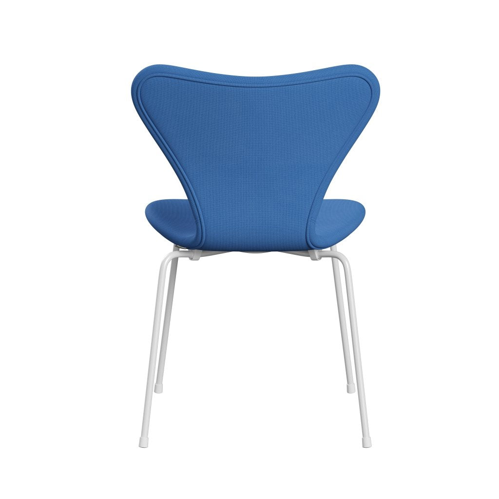 Fritz Hansen 3107 chaise complète complète, turquoise blanche / renommée (F66118)