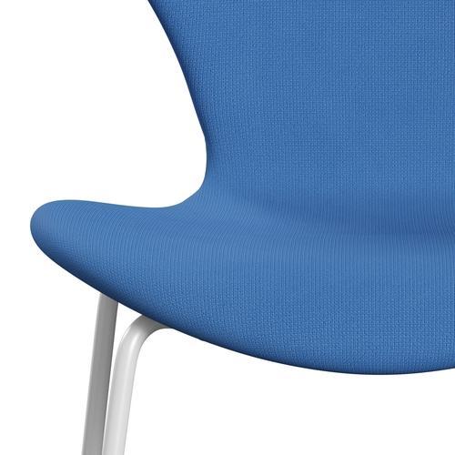 Fritz Hansen 3107 chaise complète complète, turquoise blanche / renommée (F66118)