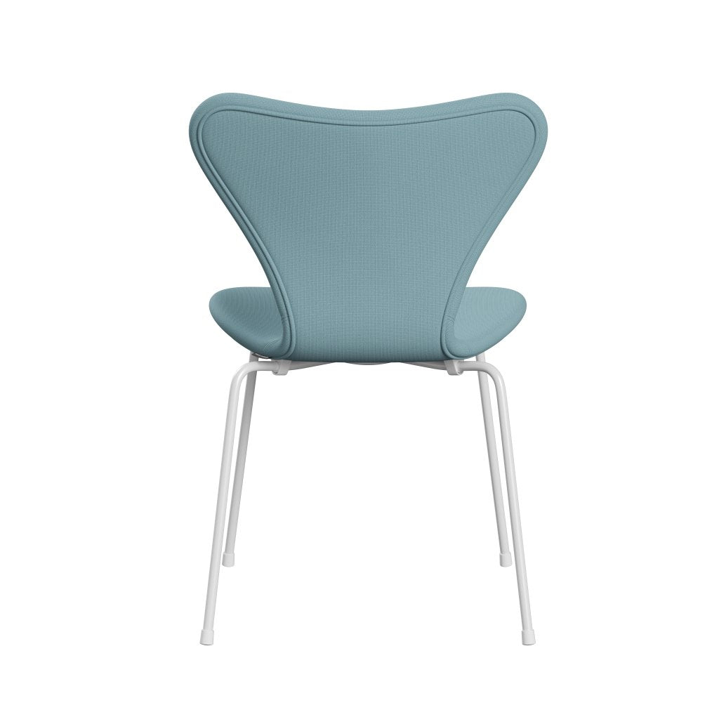 Fritz Hansen 3107 chaise complète complète, lumière turquoise blanche / renommée