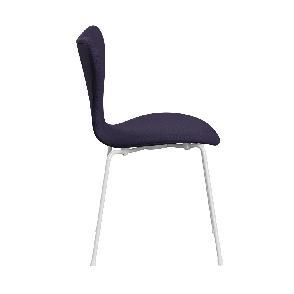 Fritz Hansen 3107 Silla tapicería completa, blanco/fama Violet Dark