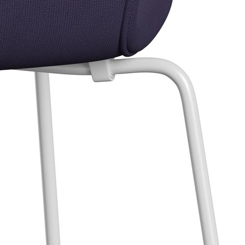 Fritz Hansen 3107 Silla tapicería completa, blanco/fama Violet Dark