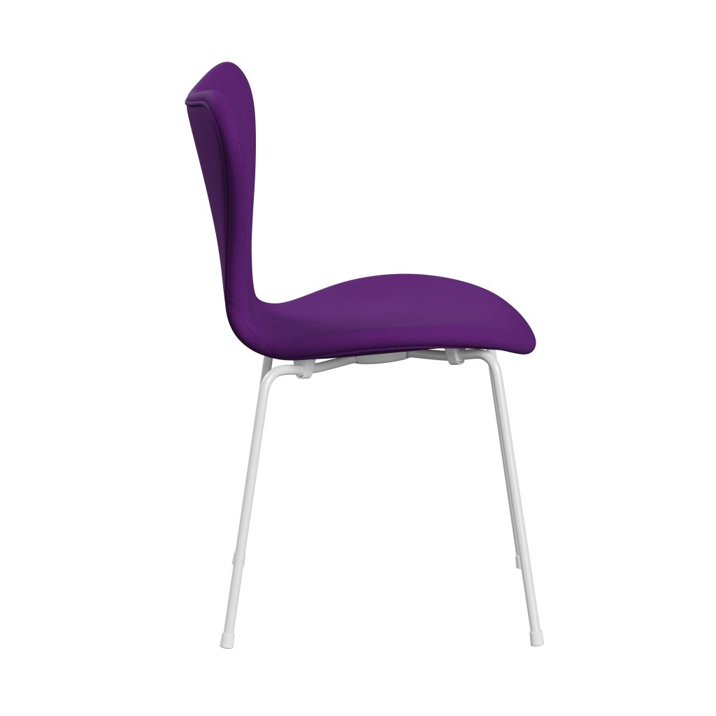 Fritz Hansen 3107 chaise complète complète, blanc / célèbre violet