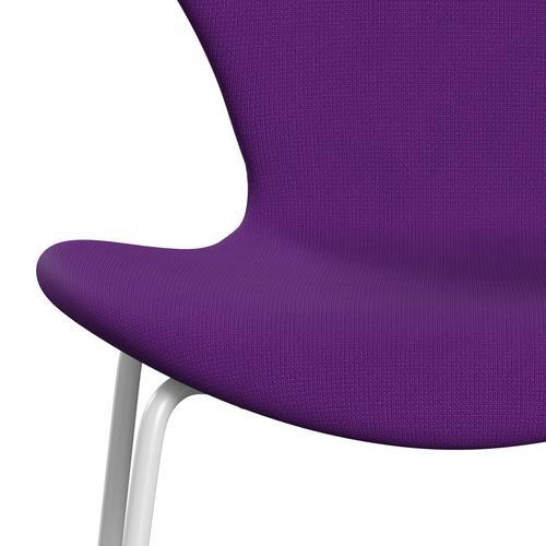 Fritz Hansen 3107 chaise complète complète, blanc / célèbre violet