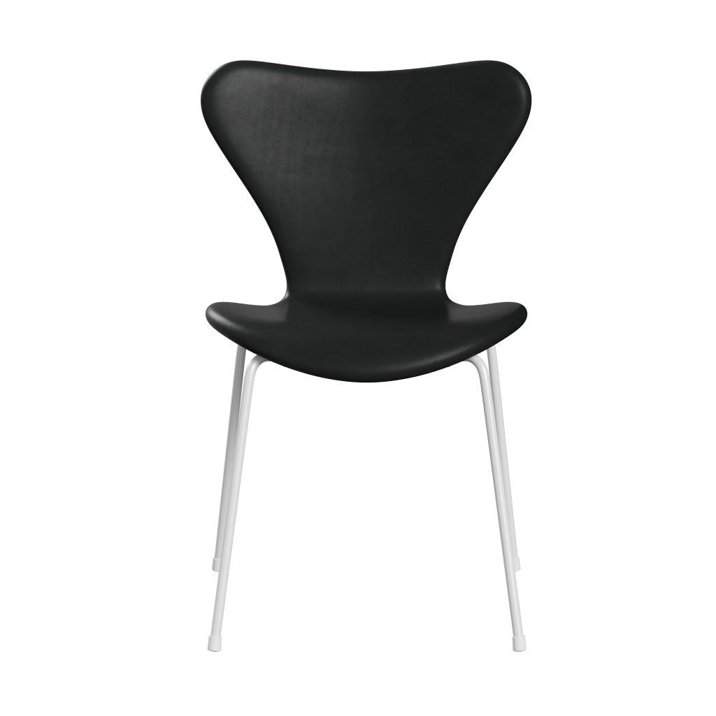 Fritz Hansen 3107 sedia piena tappezzeria, bianco/grazia nera