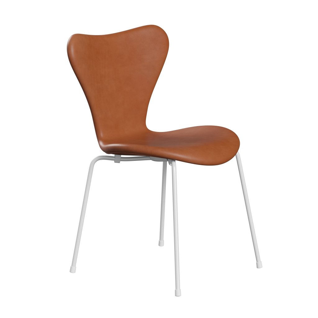 Fritz Hansen 3107 Stoel Volledige bekleding, Wit/Grace Walnut