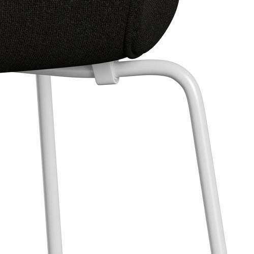 Fritz Hansen 3107 sedia piena rivestimento, bianco/brontolo marrone/grigio scuro