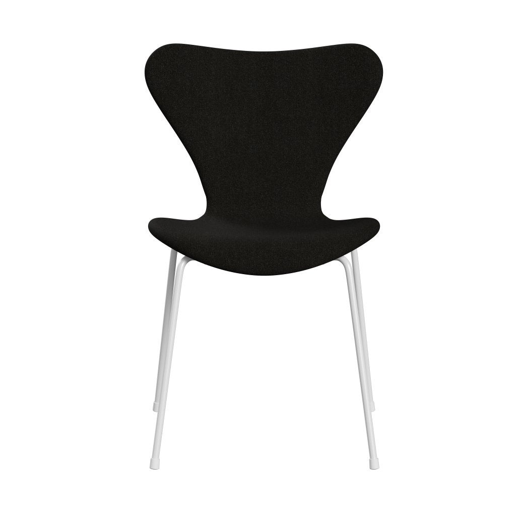 Fritz Hansen 3107 Silla tapicería completa, blanco/hallingdal marrón/gris oscuro