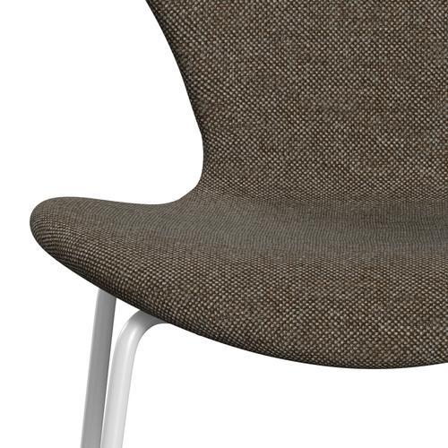 Fritz Hansen 3107 chaise complète complète, blanc / hallingdal brun / gris