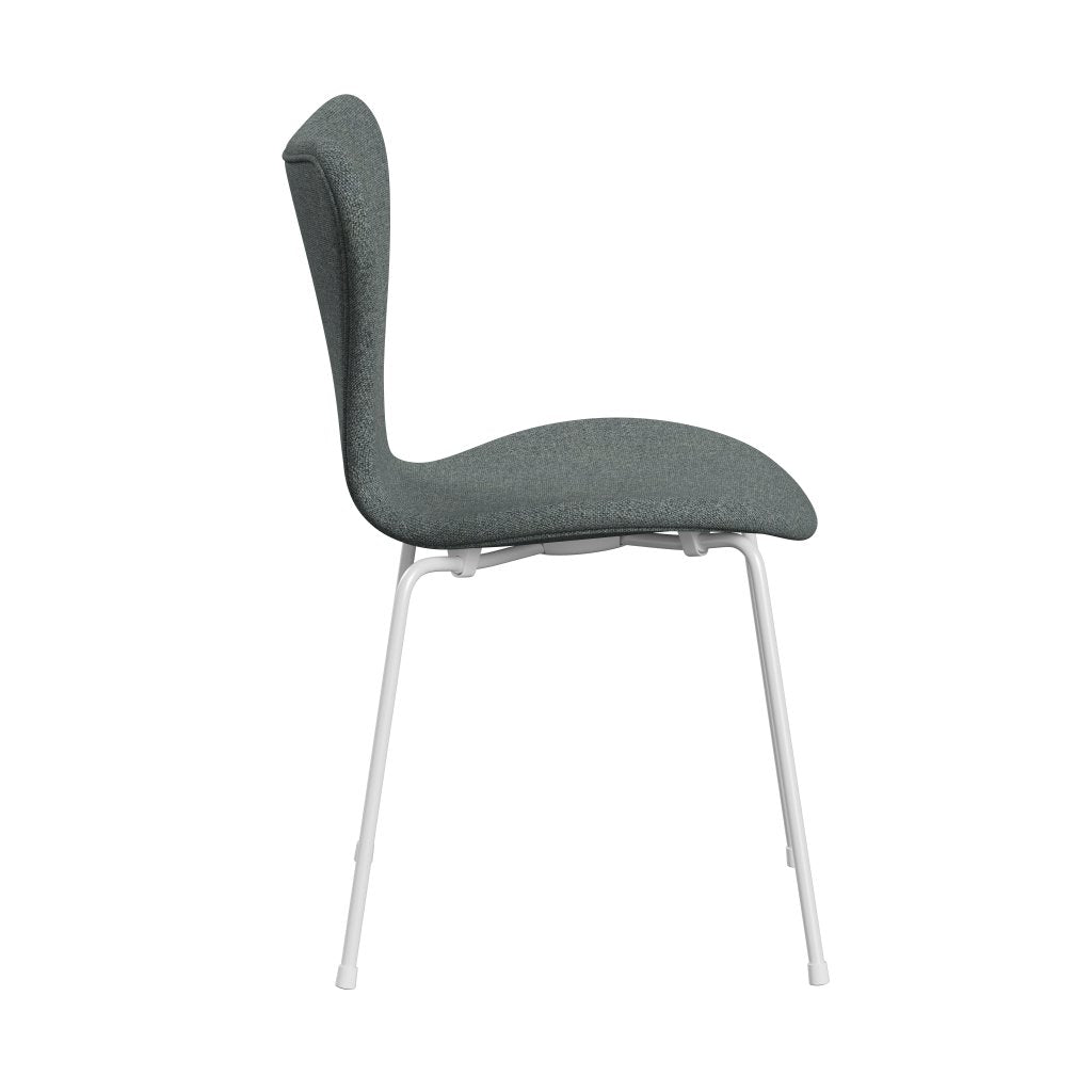 Fritz Hansen 3107 Silla tapicería completa, blanco/Hallingdal Grey