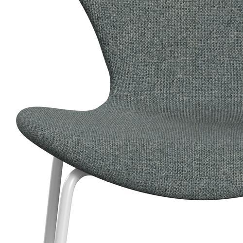 Fritz Hansen 3107 chaise complète complète, blanc / hallingdal gris