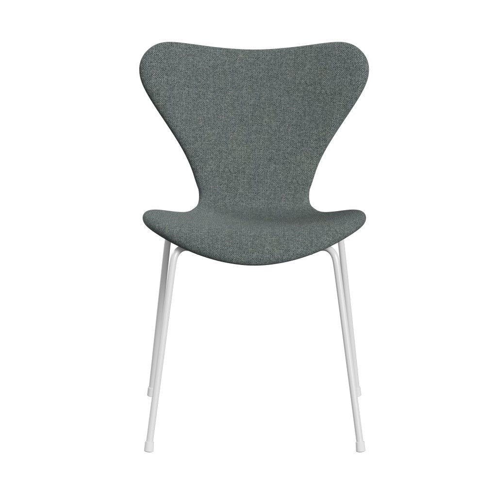 Fritz Hansen 3107 chaise complète complète, blanc / hallingdal gris