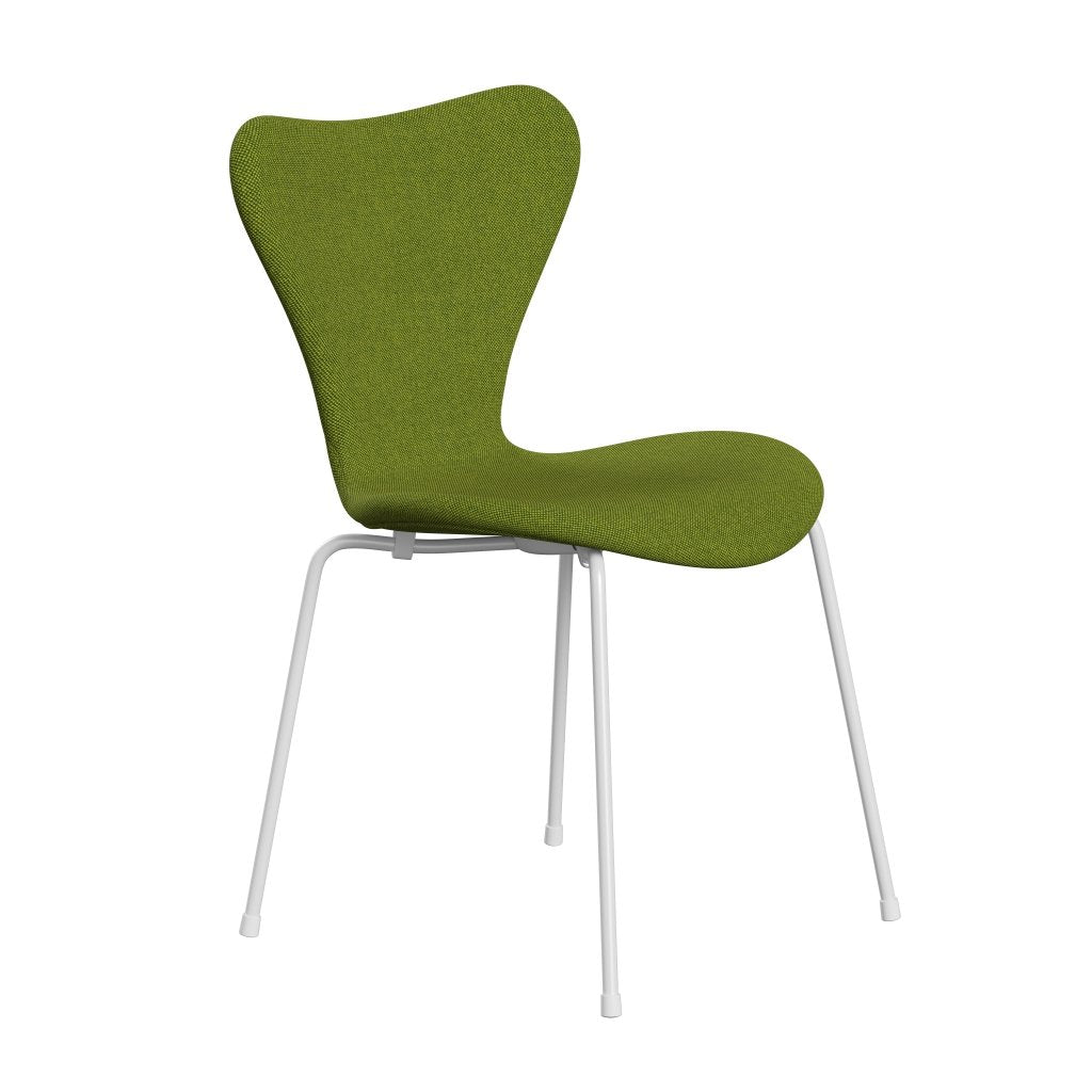 Fritz Hansen 3107 chaise complète complète, blanc / green de Hallingdal