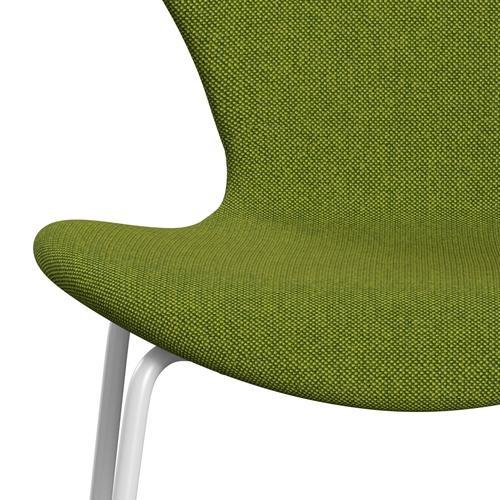 Fritz Hansen 3107 Stol full møbeltrekk, hvit/Hallingdal Green