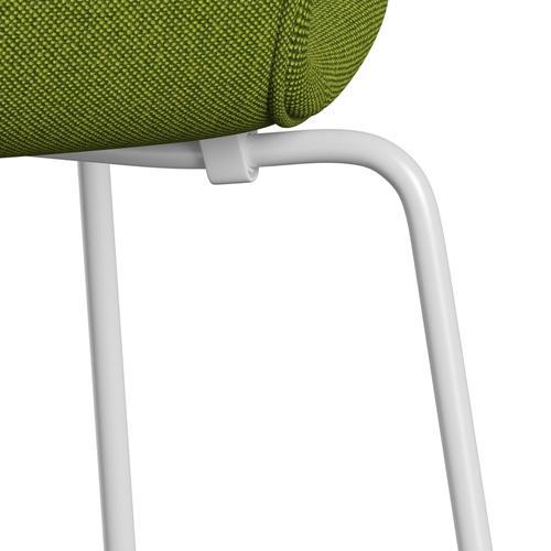 Fritz Hansen 3107 TUOLI Täysi verhoilu, valkoinen/hallingdal Green