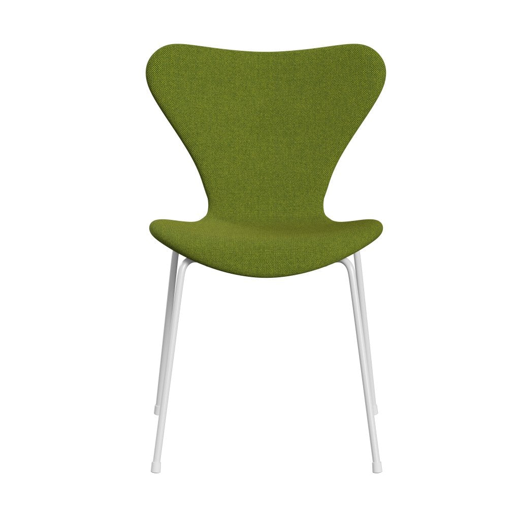 Fritz Hansen 3107 Stol Fuld polstring, White/Hallingdal Green