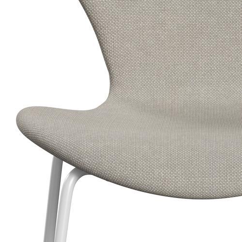 Fritz Hansen 3107 chaise complète complète, gris clair blanc / hallingdal (hal103)