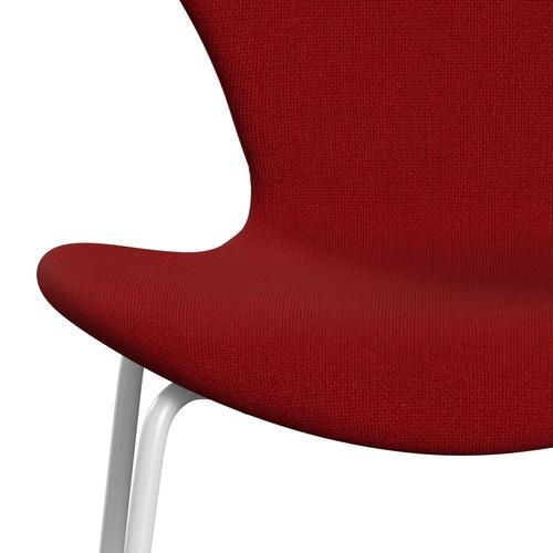 Fritz Hansen 3107 stoel Volledige bekleding, Wit/Hallingdal Classic Red