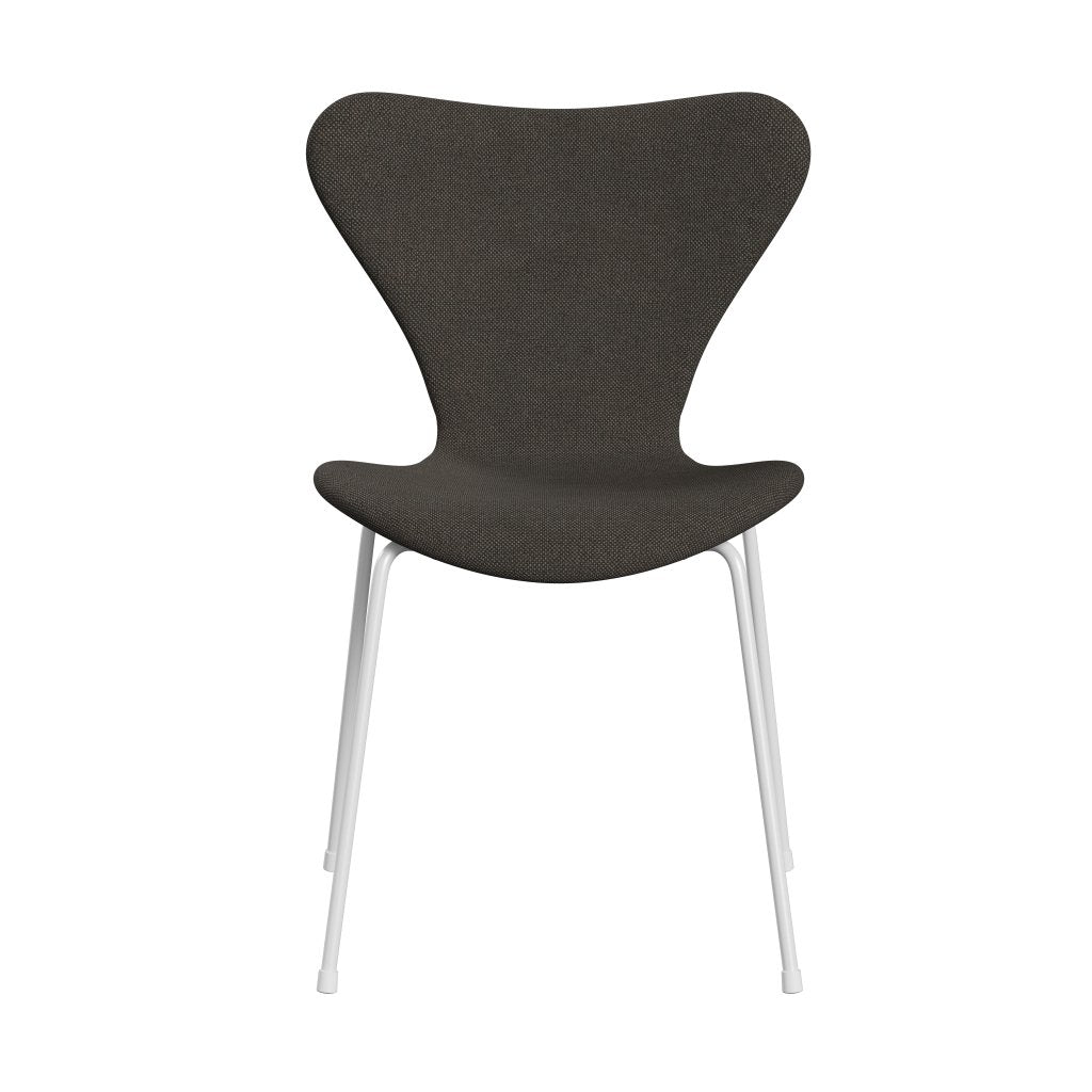 Fritz Hansen 3107 chaise complète complète, lumière du charbon de bois blanche / Hallingdal