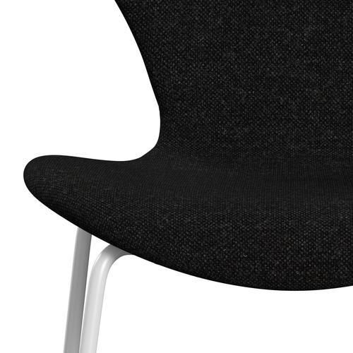 Fritz Hansen 3107 chaise complète complète, charbon de bois blanc / hallingdal