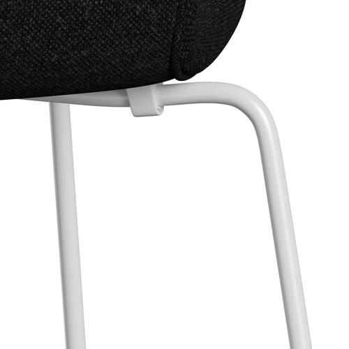 Fritz Hansen 3107 chaise complète complète, charbon de bois blanc / hallingdal