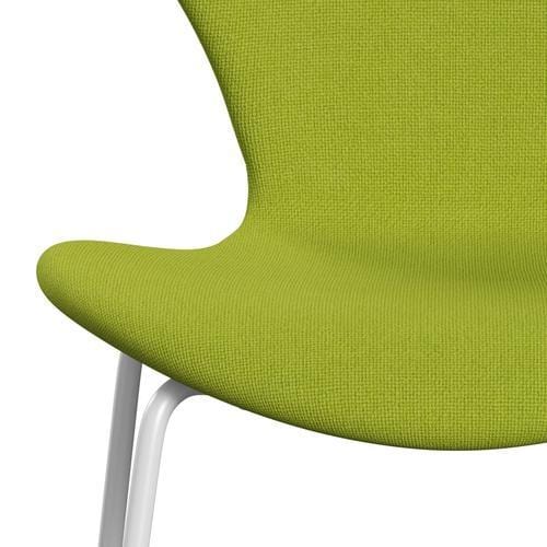 Fritz Hansen 3107 chaise complète complète, blanc / citron vert hallingdal