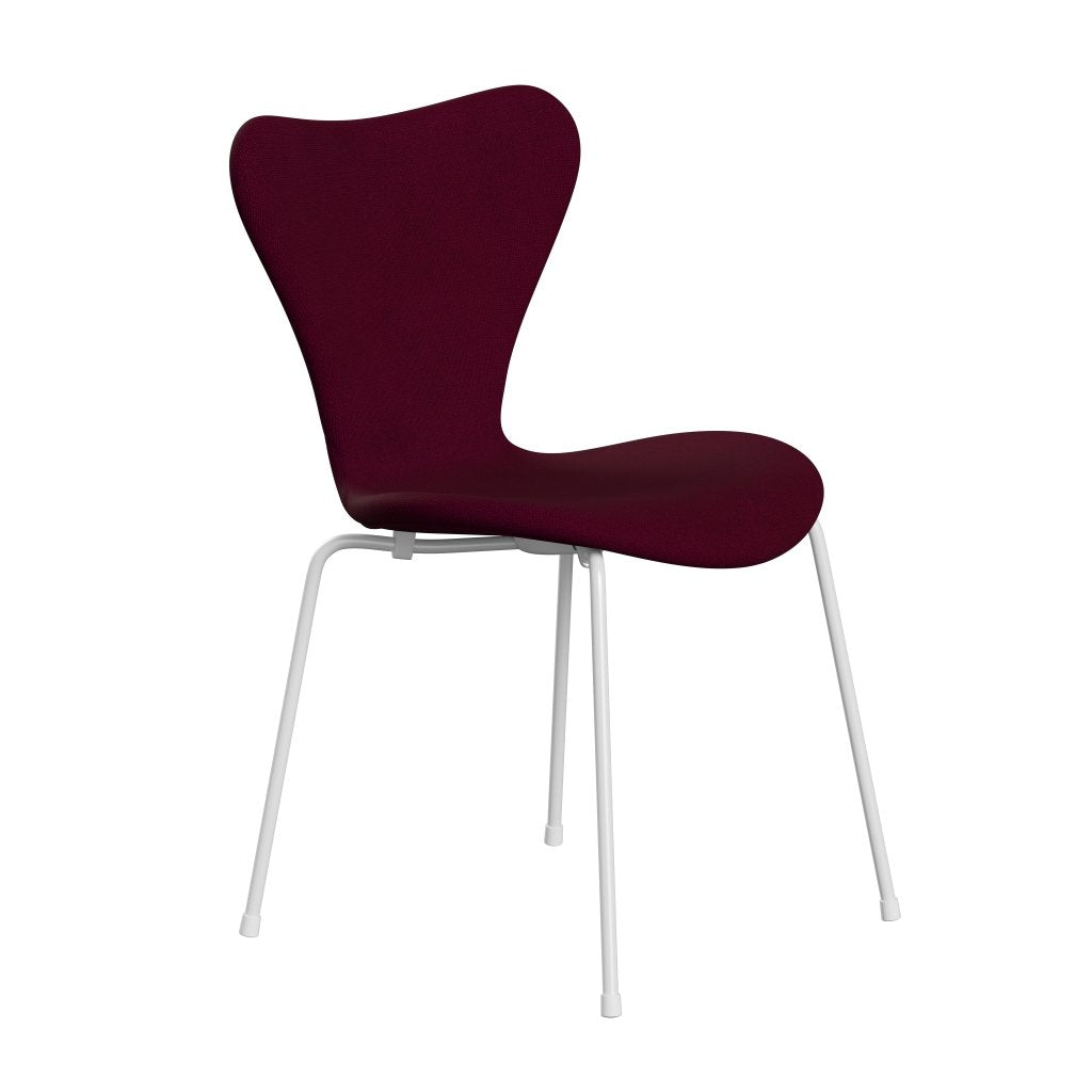 Fritz Hansen 3107 chaise complète complète, blanc / hallingdal rose foncé