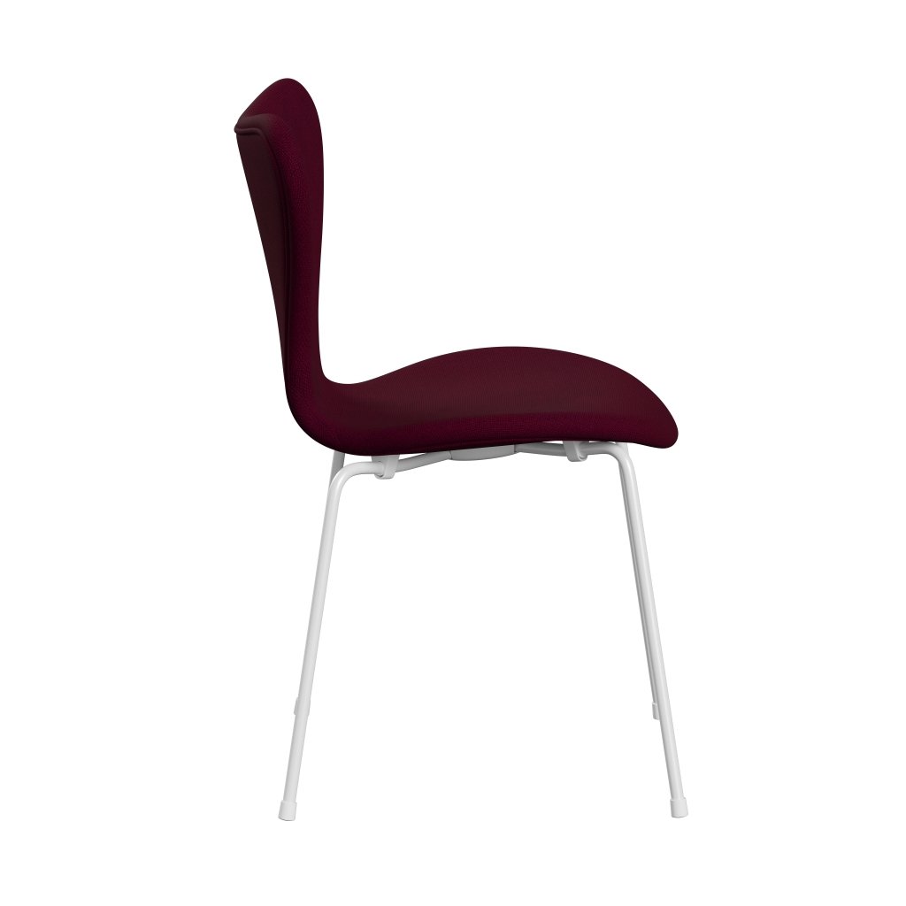 Fritz Hansen 3107 Stuhl Vollpolsterung, Weiß/Hallingdal Rosa Dunkel