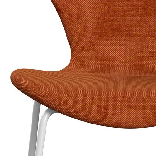 Fritz Hansen 3107 chaise complète complète, blanc / hallingdal rouge / curry