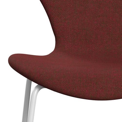 Fritz Hansen 3107 Chair Full Upholstery, White/Hallingdal Red/Green