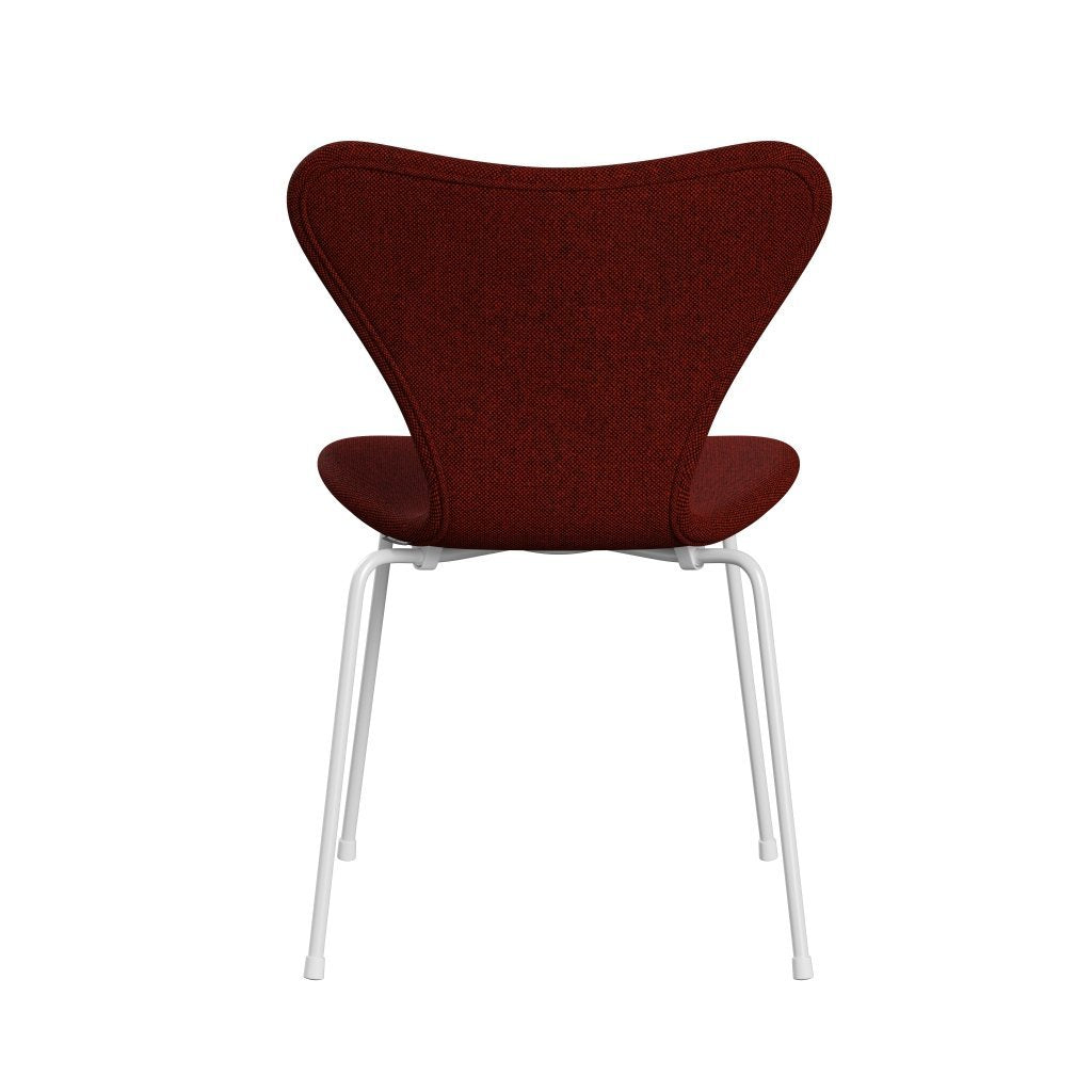 Fritz Hansen 3107 Chair Full Upholstery, White/Hallingdal Red/Black