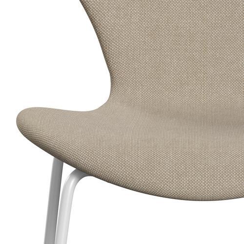 Fritz Hansen 3107 stoel Volledige bekleding, wit/Hallingdal Sand