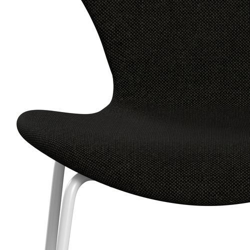 Fritz Hansen 3107 sedia piena tappezzeria, bianco/Hallingdal nero/grigio (HAL173)