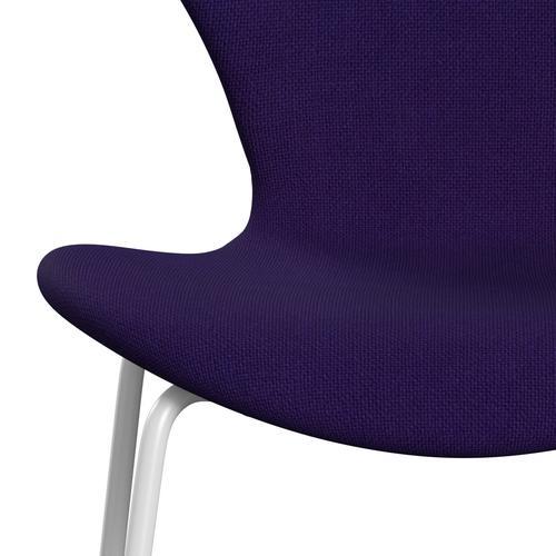 Fritz Hansen 3107 TUOLI Täydellinen verhoilu, valkoinen/hallingdal violetti