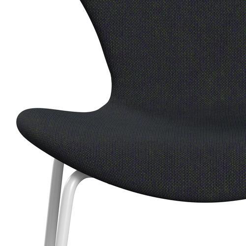 Fritz Hansen 3107 chaise complète complète, blanc / hallingdal violet / vert