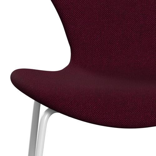 Fritz Hansen 3107 sedia piena tappezzeria, vino bianco/Hallingdal rosso/viola