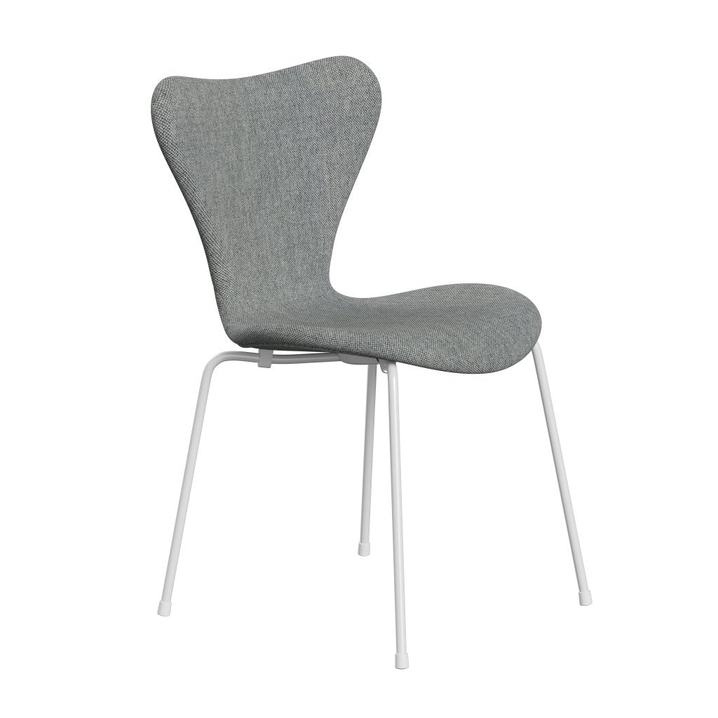 Fritz Hansen 3107 Stuhl Vollpolsterung, Weiß/Hallingdal Weiß Grau