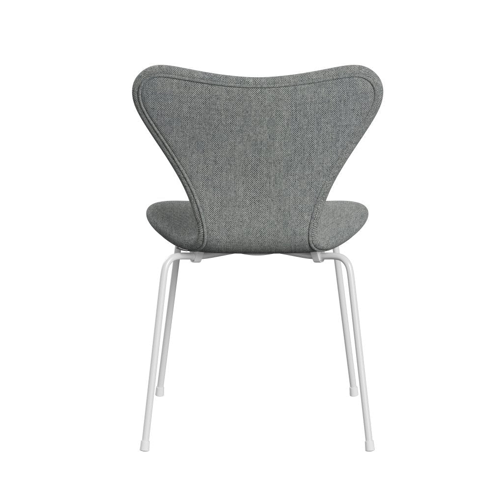 Fritz Hansen 3107 chaise complète complète, blanc / hallingdal gris blanc