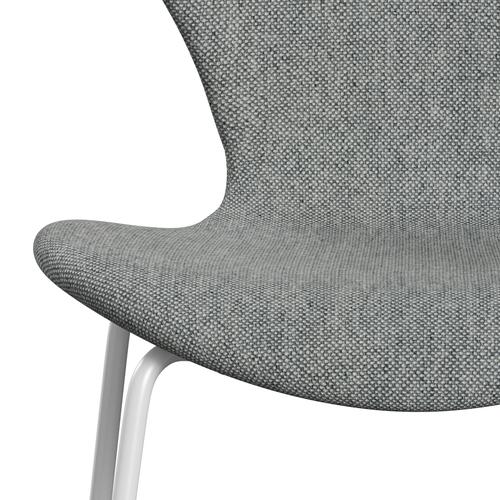 Fritz Hansen 3107 sedia piena tappezzeria, bianco/Hallingdal Grigio bianco