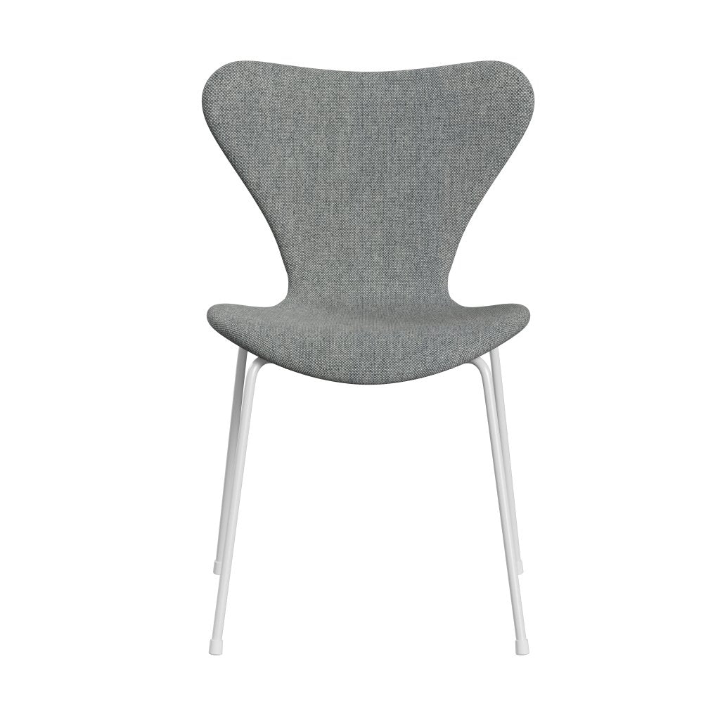 Fritz Hansen 3107 chaise complète complète, blanc / hallingdal gris blanc