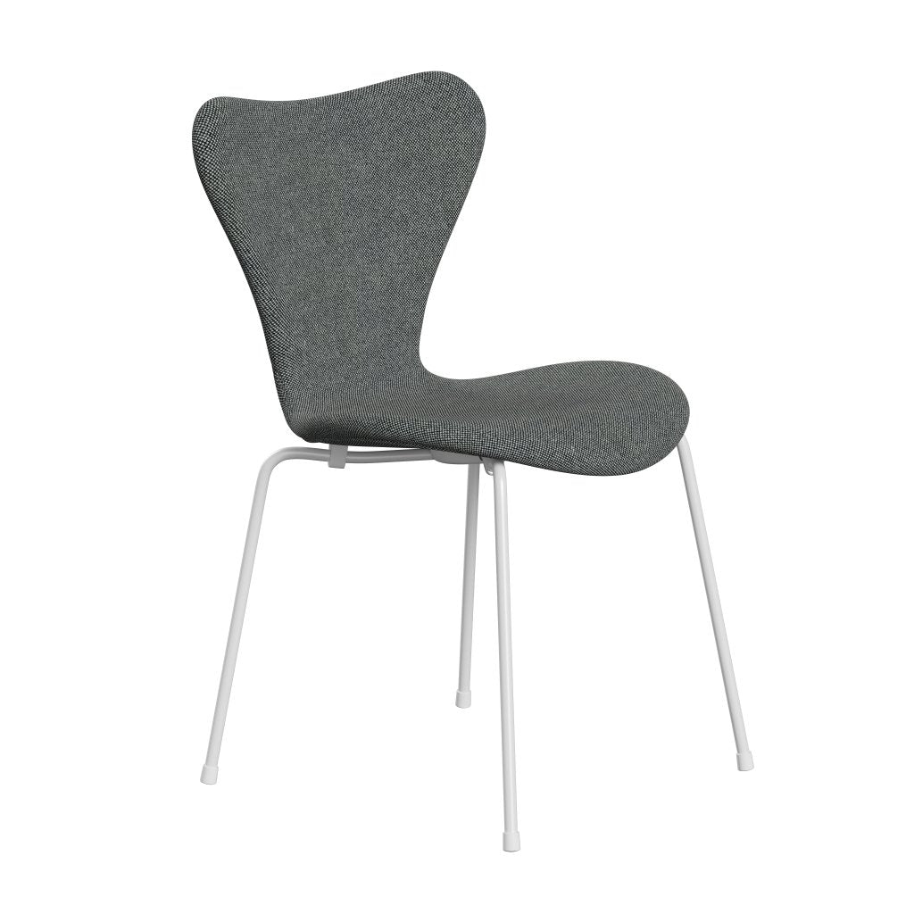 Fritz Hansen 3107 Stuhl Vollpolsterung, Weiß/Hallingdal Weiß Schwarz