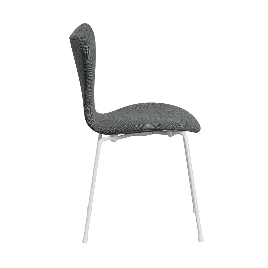 Fritz Hansen 3107 Stuhl Vollpolsterung, Weiß/Hallingdal Weiß Schwarz