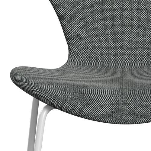 Fritz Hansen 3107 Stuhl Vollpolsterung, Weiß/Hallingdal Weiß Schwarz