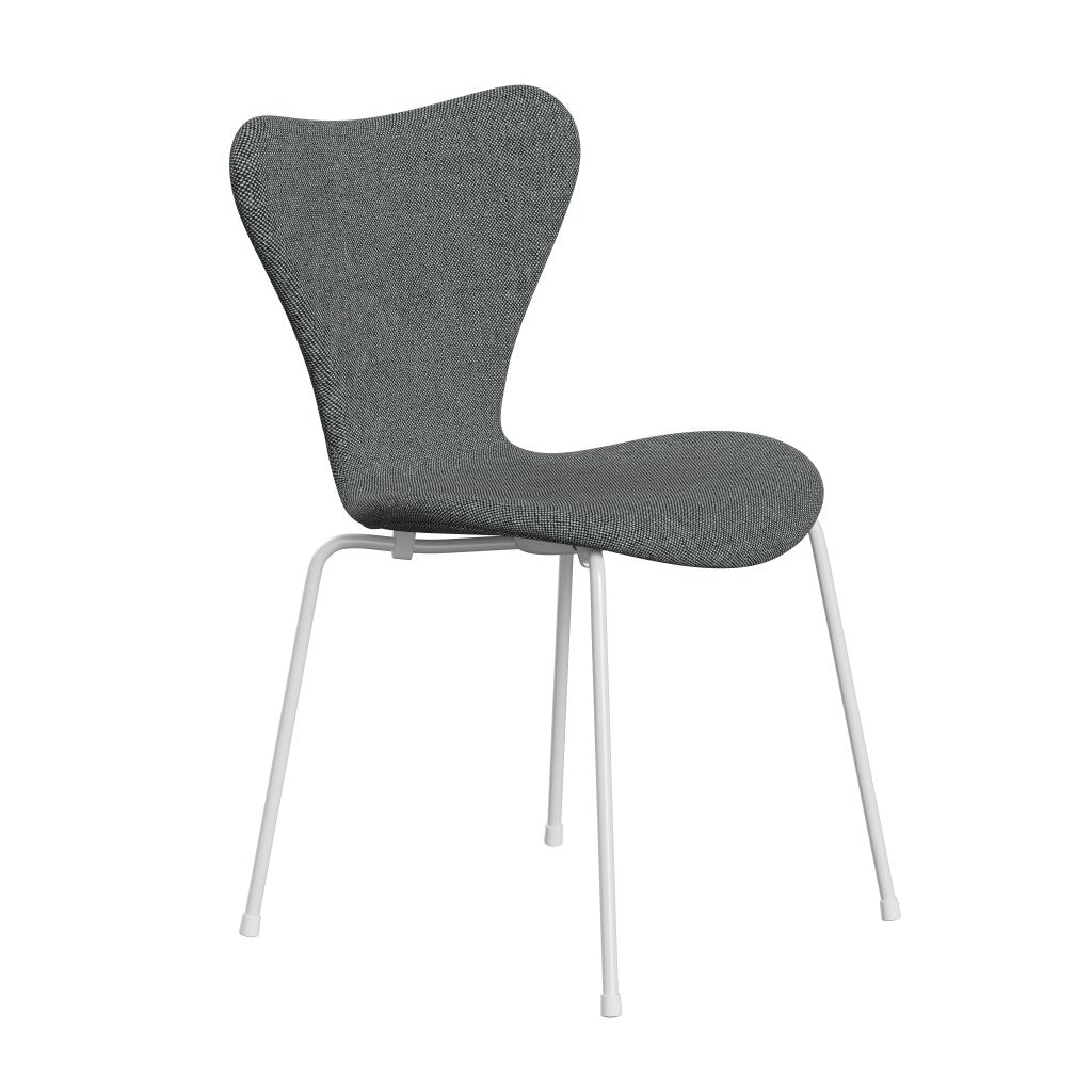 Fritz Hansen 3107 stol full møbeltrekk, hvit/hallingdal hvit/brun