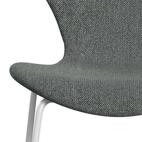 Fritz Hansen 3107 chaise complète complète, blanc / hallingdal blanc / marron