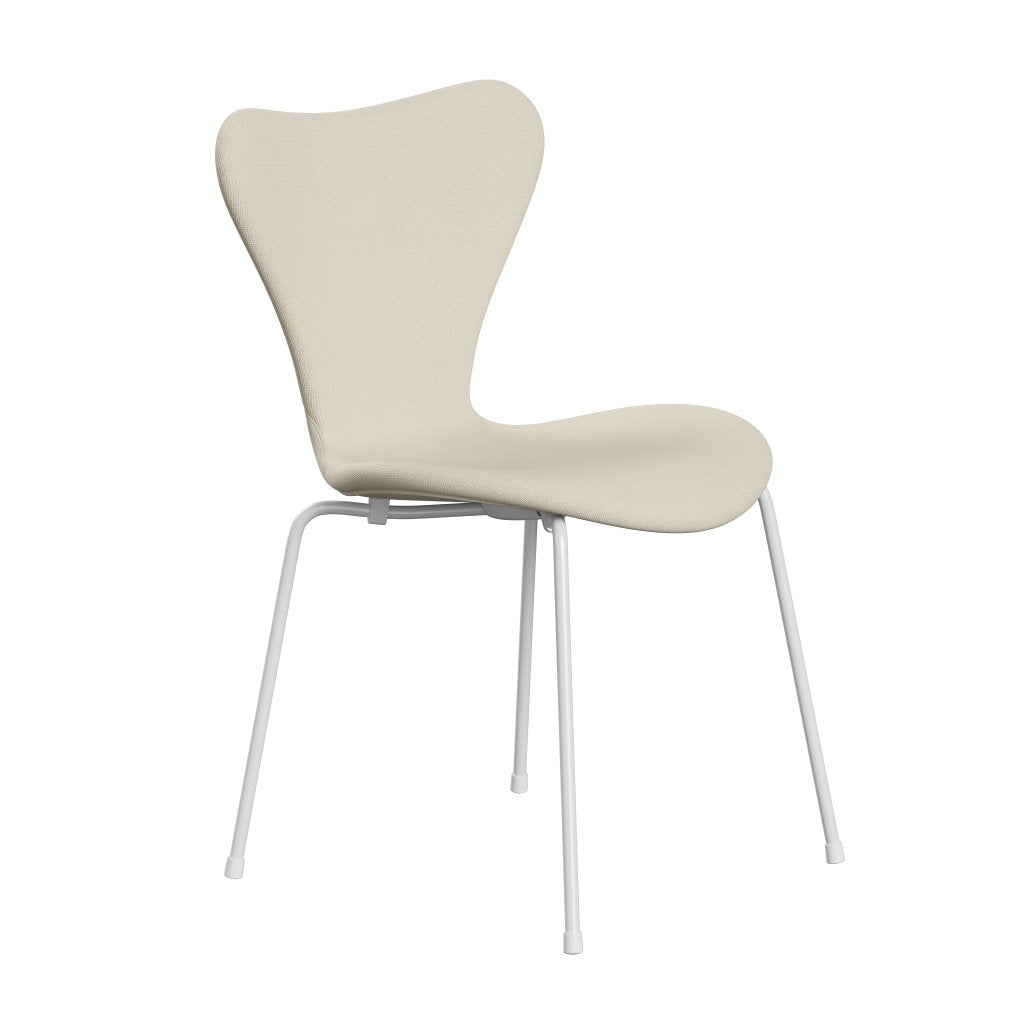 Fritz Hansen 3107 Chair Full Upholstery, White/Hallingdal Wool White