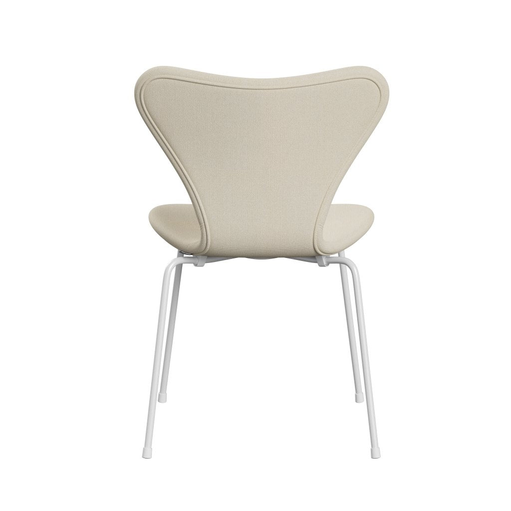 Fritz Hansen 3107 chaise complète complète, blanc / hallingdal laine blanche