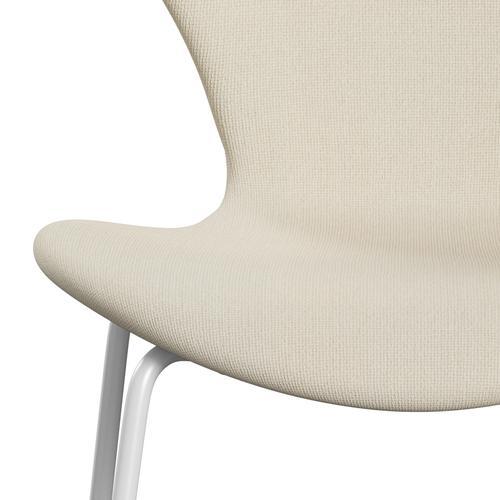 Fritz Hansen 3107 chaise complète complète, blanc / hallingdal laine blanche