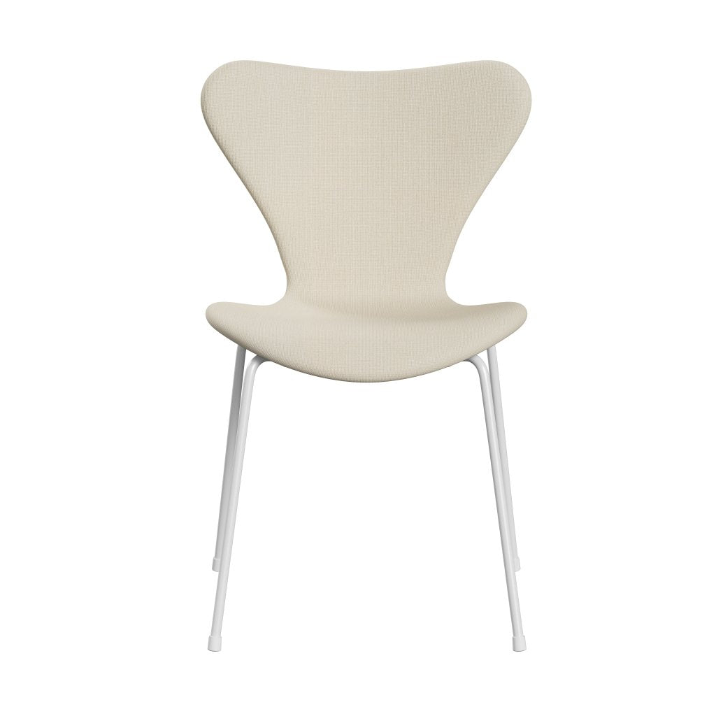 Fritz Hansen 3107 chaise complète complète, blanc / hallingdal laine blanche