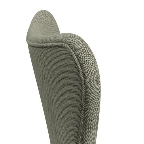 Fritz Hansen 3107 chaise complète complète, blanc / re laine verte / naturel