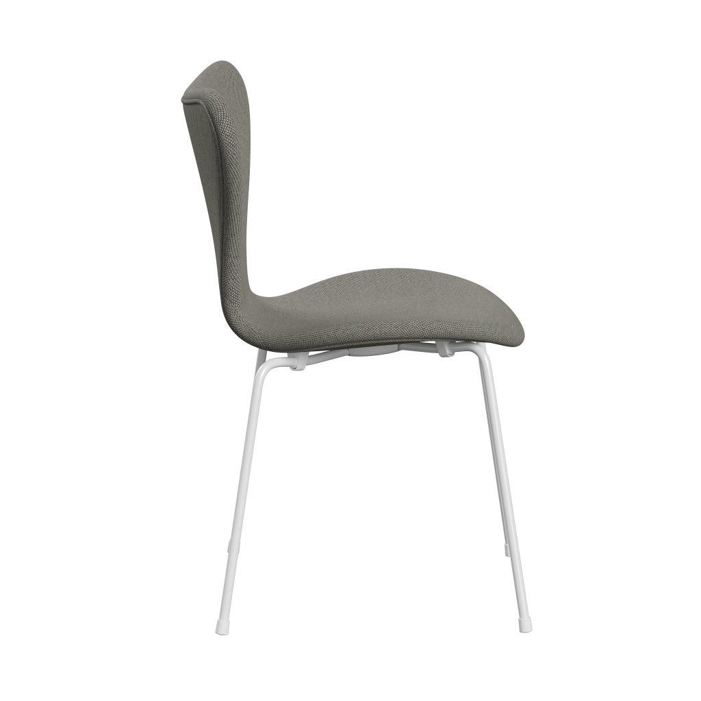 Fritz Hansen 3107 Chair Full Upholstery, White/Re Wool Grey White/Plain